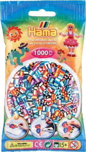 HAMA Bügelperlen Midi - gestreift Mix 1000 Perlen (6 Farben) 207-90 von No Name