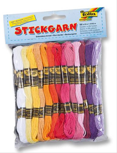 Stickgarn 52 Docken à 8m in 26 Farben von No Name