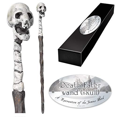 The Noble Collection - Death Eater Skull Character Wand - 14in (35cm) Wizarding World Wand with Name Tag - Harry Potter Film Set Movie Props Wands von The Noble Collection