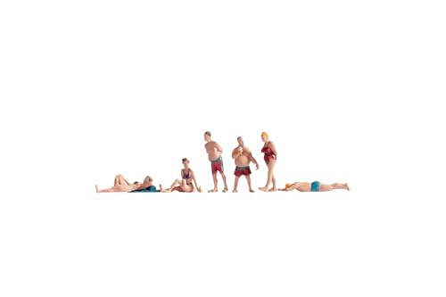 NOCH® Badende, handbemalte Modellfiguren für Szenenbau H0 1:87 Detailreich ideal für Sommerdioramen von NOCH