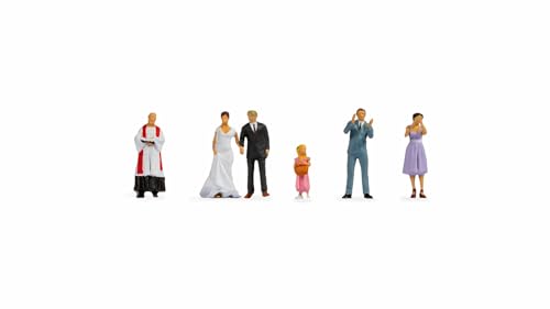 NOCH H0 Figur Hochzeitspaar, handkolorierte Figuren aus Kunststoff, ideal für Dioramen, Hochzeitsszene 1:87 H0 von NOCH