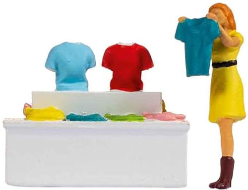 NOCH Tiny-Scenes „Kleiderkauf“, realistische Marktszene mit Modellfiguren, ideal für Spurweite H0 von NOCH
