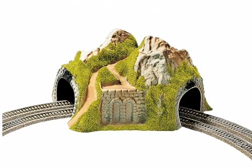 NOCH Ecktunnel, 2-gleisig gebogener Tunnel, 23 x 22 x 12 cm für die Spurweite N ideal für Modelllandschaften von NOCH