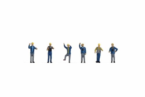 NOCH N Figuren Rangierer - Epoche III & IV, handbemalte Figuren für Spur N, realistische Bahndekoration von NOCH