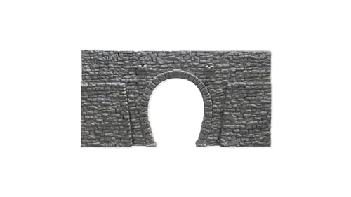 NOCH® Tunnel-Portal 1-gleisig, realistische Bruchsteinmauer, 23,5 x 13 cm für Spurweite H0 ideal für Modellbau von NOCH