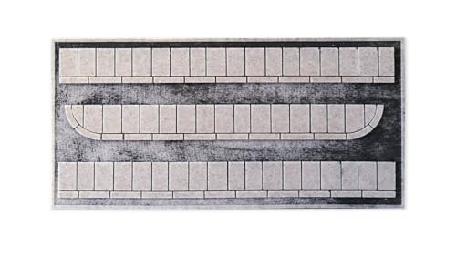 NOCH Struktur-Bürgersteig „Beton-Platten“, Modellbau Gehweg 86,2 cm Länge für Spurweite H0 ideal für Dioramen und Modellbahnen von NOCH