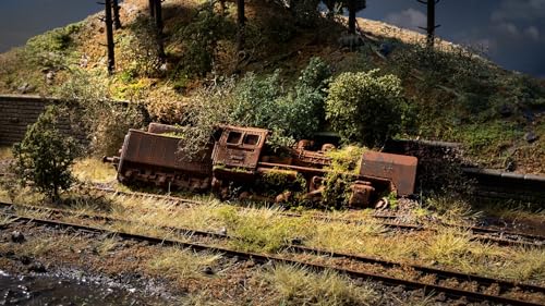 Serie Vergessene Orte Lokomotive Diorama für die Modelleisenbahn Spur H0, den Modell-Landschaftsbau, DIY und Fantasy Wargaming von NOCH von Noch