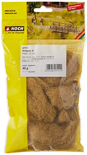NOCH Wildgras XL, ideales Modellbau Gras 12 mm, 40 g Beutel perfekt für Felder und Böschungen in Spurweite 0 von NOCH