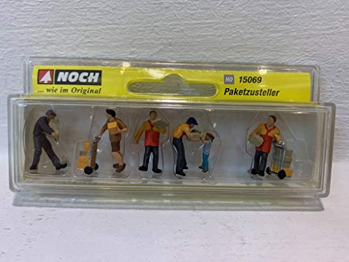 NOCH Figuren „Paketzusteller“, handkoloriert, Modellbahnzubehör für Spur H0, einzigartige Details in 1:87 von NOCH