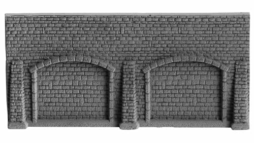 NOCH® Arkadenmauer, realistische Hartschaumstruktur, 13 x 7 cm für Spur Z, handkoloriert für Steinmauer Profi Plus von NOCH