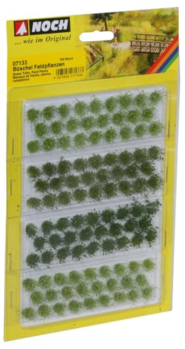 NOCH® Grasbüschel „Feldpflanzen“, für Modellbau, Dekoration, 6 mm Höhe, 104 Stück, ideal für Spurweiten H0, TT, N von NOCH