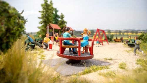 NOCH® Micro-Motion Kinderkarussell, perfekt für Kinderspielplätze, 5 x 5 x 5,4 cm, Handkoloriert und Micro-Motion für Spur H0 von NOCH