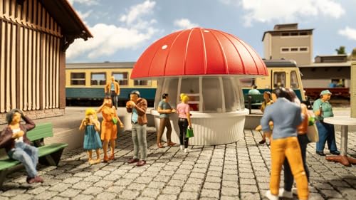 NOCH® Milchpilz, Modellbau Kiosk, 4 x 4 cm für die Spurweite H0 perfekt für Diorama und Architektur als Geschenk oder zur Deko, DIY von NOCH