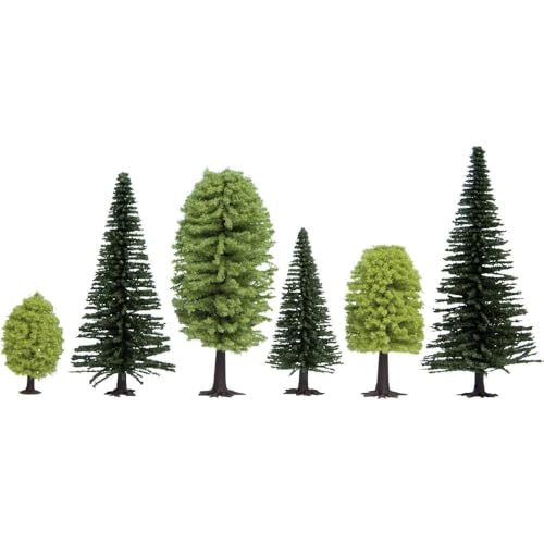NOCH Mischwald für Modellbau | 25 Stück realistische Miniatur-Bäume für Modelleisenbahn, Landschaftsgestaltung & Dioramen | 5-14 cm große Modellbau Bäume Spur H0, TT (26811) von NOCH
