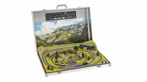 NOCH® Modellbahnkoffer „Meran“, mit Märklin® Mini-Club Gleisen, für die Spur Z, ideal für Reisen und Modellbahn-Enthusiasten von NOCH