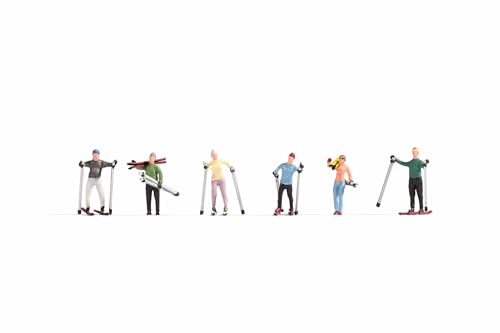NOCH® Skifahrer, Miniatur-Figuren Set für den Modellbau, geeignet für Spur H0 Winterszenen von NOCH