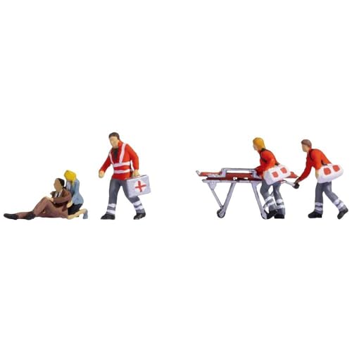 NOCH® Verkehrsunfall Figurenset, handkoloriert N Spur, dramatische Szenen für Modellbahnlandschaft von NOCH
