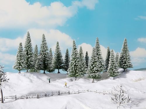 NOCH Schneetannen, ideale winterliche Landschaftsszene, 16 Stück für Spurweiten H0, TT, perfekt für Modellbau und Miniaturwelten NOCH Schneetannen, ideale winterliche Landschaftsszene, 16 Stück für Spurweiten H0, TT, perfekt für Modellbau und Miniaturwelten von NOCH