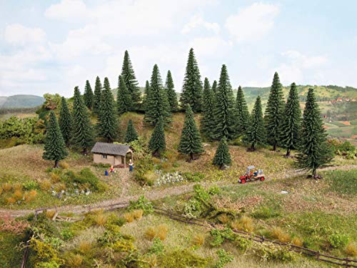 NOCH® Modelltannen, für realistische Modellbau Landschaften, 50 Stück in Größen 5-14 cm, ideal für H0 und TT von NOCH