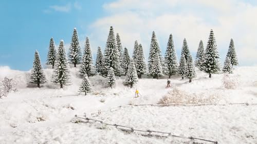 NOCH Schneetannen, Winterdekoration Modellbau, 25 Stück 3,5-9 cm hoch für Spur N und Z, ideal für Basteln und DIY NOCH Schneetannen, Winterdekoration Modellbau, 25 Stück 3,5-9 cm hoch für Spur N und Z, ideal für Basteln und DIY von NOCH