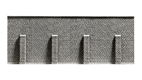 NOCH® Stützmauer, Hartschaum Extra Lang 39,6 x 7,4 cm, für Modellbau Landschaften Spur N im Maßstab 1:160 von NOCH