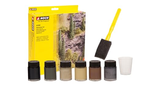 NOCH® Naturfarben-Set „6 Farbkonzentrate“, für Modellbau Felsen, realistische Berghänge und DIY Bastelbrojekte mit Farbkonzentraten für H0, TT, N, Z von NOCH