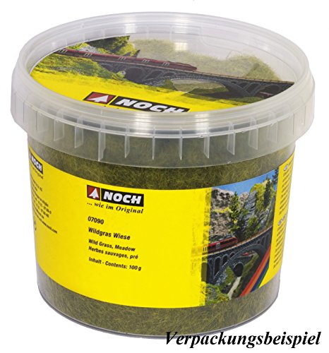 NOCH Wildgras hellgrün, 6 mm, 100 g Dose für Modellbau, statisches Gras für H0, TT, N, 1:87, 1:120, 1:160 von NOCH