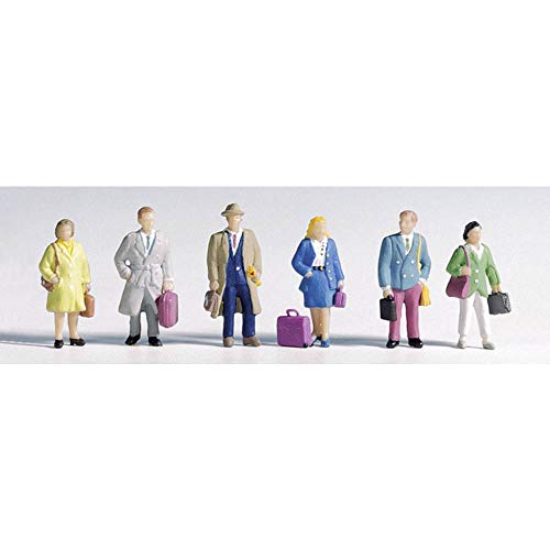 NOCH H0 Figuren-Set „Reisende“, handbemalte Modellfiguren, 6 Figuren für Spur H0, ideal zum Basteln und Modellbahn Ausschmücken NOCH H0 Figuren-Set „Reisende“, handbemalte Modellfiguren, 6 Figuren für Spur H0, ideal zum Basteln und Modellbahn Ausschmücken von NOCH