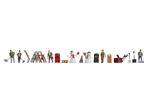 NOCH H0 Figuren-Themenwelt „Wintertag“, mit Winterfiguren und Zubehör, ideal für Spur H0 Modellbau Landschaften NOCH H0 Figuren-Themenwelt „Wintertag“, mit Winterfiguren und Zubehör, ideal für Spur H0 Modellbau Landschaften von NOCH