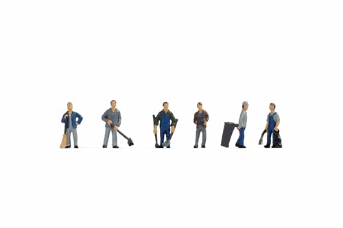NOCH H0 Hausmeister Modellfiguren-Set, handbemalte Kunststofffiguren H0 Maßstab 1:87 ideal für Modellbahnanlagen und Dioramen von NOCH