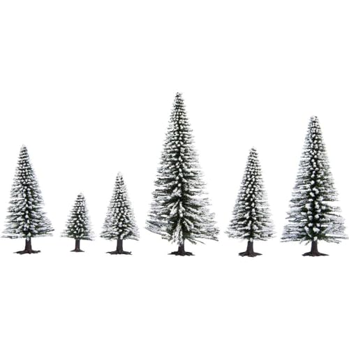 NOCH® Schneetannen, Winterlandschaft Nadelbäume, 25 Stück, 5-14 cm für Spurweiten H0 und TT im Modellbau und zur Winterdekoration von NOCH