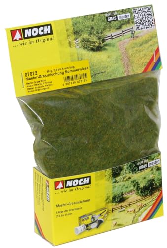 NOCH Master-Grasmischung „Sommerwiese“, für statisches Gras 50 g Beutel zum Modellbau für Spurweiten G, H0, TT von NOCH