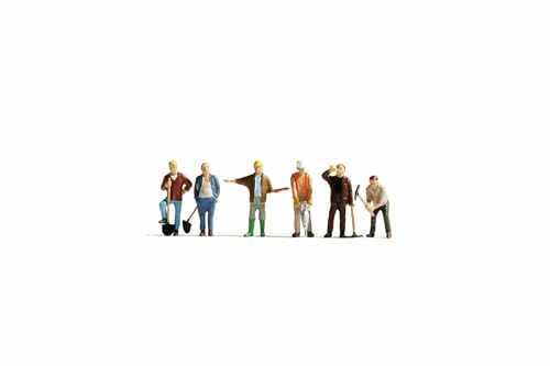 NOCH Bauarbeiter H0 Figuren Set handbemalt Modellbau Modellbahn 1:87 Miniaturfiguren für Modelleisenbahn Zubehör Baustelle Diorama Landschaftsbau (15110) von NOCH
