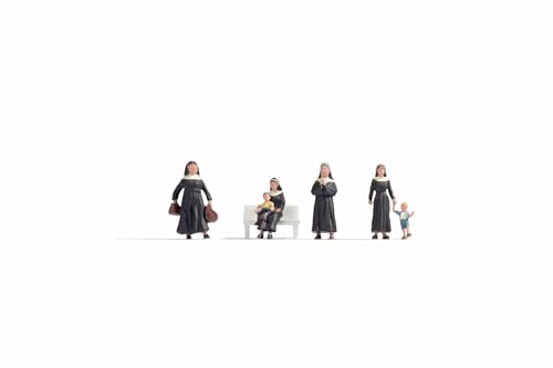 NOCH H0 Figuren Nonnen, Modellfiguren für H0, handbemalt und kunstvoll gestaltet für Modelleisenbahn und Dioramen von NOCH