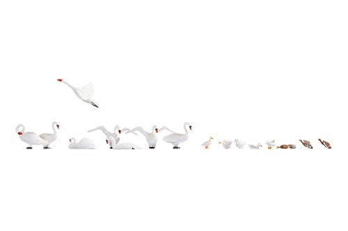NOCH® Schwäne und Enten, Tierfiguren Set, 1:87 für Modellbahn H0 und Dioramen, ideal für Gewässer-Dekoration NOCH® Schwäne und Enten, Tierfiguren Set, 1:87 für Modellbahn H0 und Dioramen, ideal für Gewässer-Dekoration von NOCH