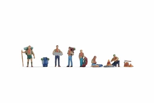NOCH Figuren-Set „Pfadfinder“, 6 Miniaturen aus Kunststoff, geeignet für H0-Modellbau und kreative DIY-Projekte von NOCH