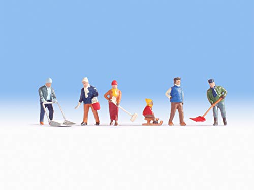 NOCH® H0 Winterarbeiten Figuren-Set mit Modellfiguren H0, 1:87 für Winter Dioramen und Kreatives Basteln von NOCH