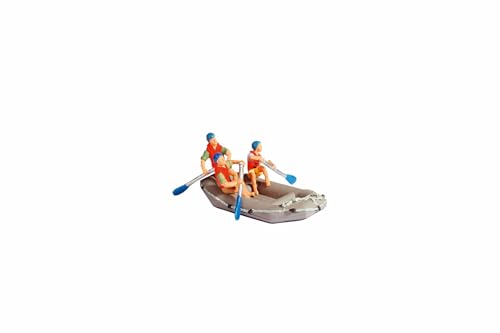 NOCH Wildwasserrafting, Miniatur mit 3 Figuren, Schlauchboot für die Spurweite H0 ideal für Basteln und Dekoration von NOCH