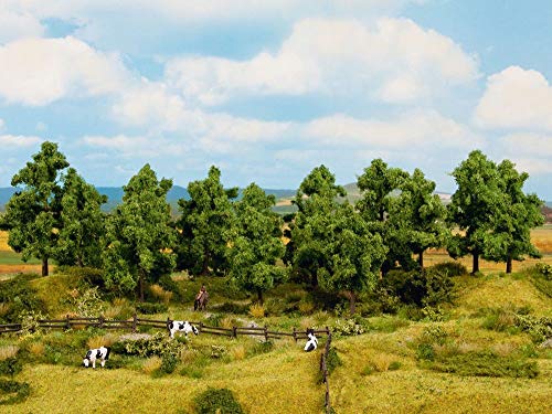 NOCH Laubbäume, handkoloriert, 8 Stück 10-14 cm für Modellbau in den Spurweiten H0 und TT, ideal für realistische Landschaftsszenen von NOCH
