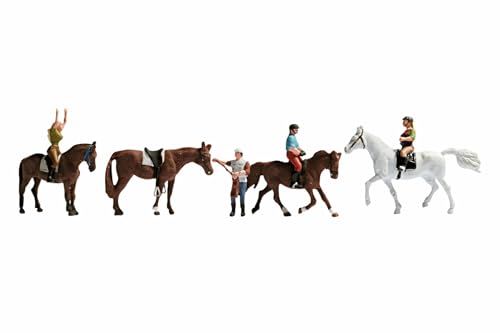 NOCH Reiter und Pferdefiguren Set, Handkoloriert Kunststoff, Spur N 1:160 Ideal für Landleben Szenen NOCH Reiter und Pferdefiguren Set, Handkoloriert Kunststoff, Spur N 1:160 Ideal für Landleben Szenen von NOCH