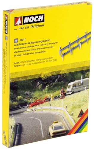 NOCH® Leitplanken und Begrenzungspfosten, für Modellbahnen H0, Straßengestaltung Modellbau von NOCH