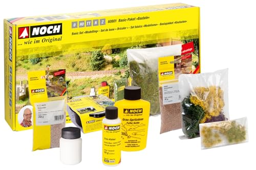 NOCH® Basic-Paket „Basteln“, kreatives Modellbau Starter-Set, ideal für Einsteiger mit vielfältigem Inhalt für die Spurweiten H0, TT, N, Z von NOCH