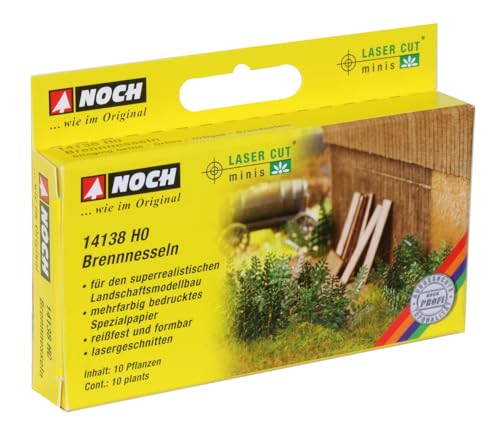 NOCH Brennnesseln, realistische Pflanzen 10er Set für Modellbau H0, Laser-Cut Bausatz ideal zur Gestaltung von NOCH