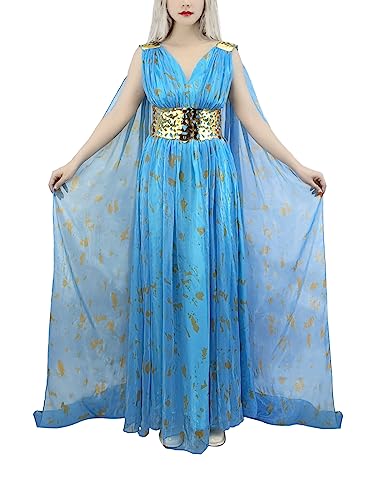 Nodkim Drachenkönigin-Kostüm, Chiffonkleid, Halloween, Cosplay, für Damen, Größe S von Nodkim