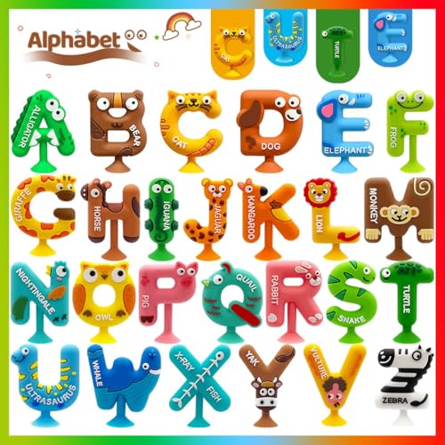 26 Stück Saugnapf Spielzeug, Montessori Spielzeug Badewannenspielzeug ab 3 Jahre,Badespielzeug Sensorik Spielzeug Alphabete und Tiere Silikon Spielzeug für 3 4 5 6 Jahre Kinder Jungen Mädchen 26 Stück Saugnapf Spielzeug, Montessori Spielzeug Badewannenspielzeug ab 3 Jahre,Badespielzeug Sensorik Spielzeug Alphabete und Tiere Silikon Spielzeug für 3 4 5 6 Jahre Kinder Jungen Mädchen von Noetoy