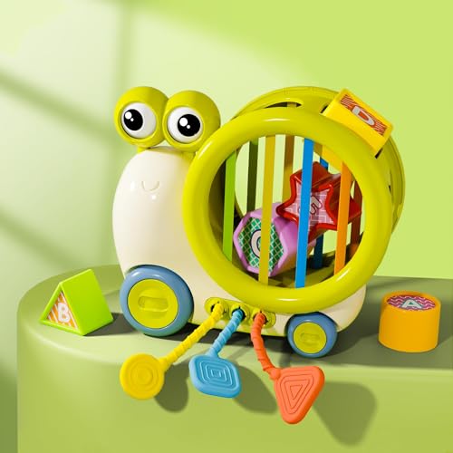 Baby Schnecken Aktivitätswürfel,Montessori Spielzeug ab 1 Jahr, Silikon Spielzeug Baby für 6–12 Monate,Sensorisches Babyspielzeug mit Formsortierer und Zugschnur,Geschenke Mädchen Junge 1-3 Jahre Baby Schnecken Aktivitätswürfel,Montessori Spielzeug ab 1 Jahr, Silikon Spielzeug Baby für 6–12 Monate,Sensorisches Babyspielzeug mit Formsortierer und Zugschnur,Geschenke Mädchen Junge 1-3 Jahre von Noetoy