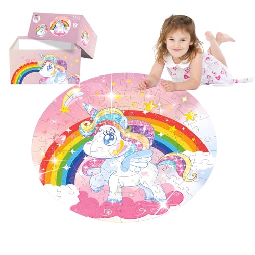 Kinder Puzzle ab 3 4 5 6 Jahre, 70 Teilen Einhorn Puzzle ab 3-6 Jahren Mädchen,Vorschule Lehrreiches Bodenpuzzle Spielzeug, Oster Weihnachts Geschenke für 3-6 Kinder Mädchen Jungen (Einhorn) von Noetoy