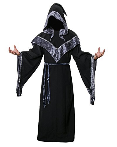 Nofonda Zauberer Kostüm, Dunkler Zauberer Robe, Hexenmeister Umhang, Cosplay Kostüm (M) von Nofonda