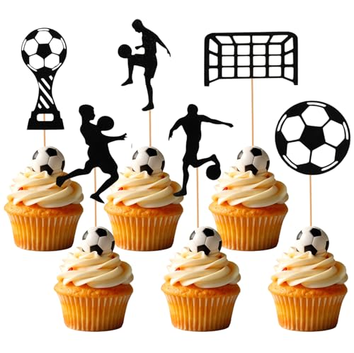 Nogeqi 24 Stück Fußball Kuchen Deko, Fussball Muffin Deko, Glitzernde Fußball Party Cupcake Toppers, Exquisit Football Tortendeko, Fussball Topper Dekoration Für Sportparty Jungen Geburtstag Mitgebsel Nogeqi 24 Stück Fußball Kuchen Deko, Fussball Muffin Deko, Glitzernde Fußball Party Cupcake Toppers, Exquisit Football Tortendeko, Fussball Topper Dekoration Für Sportparty Jungen Geburtstag Mitgebsel von Nogeqi
