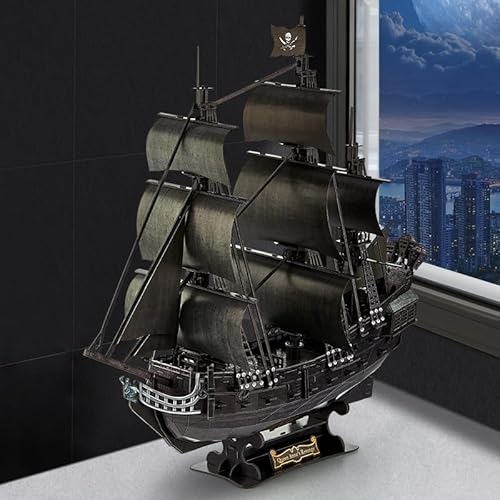 NogrAx DIY 3D Puzzle Kits - Holzmodell Gehirn Teasers Baukasten mit Piratenschiff-Stil, Geschenke für Erwachsene Jungen und Mädchen von NogrAx